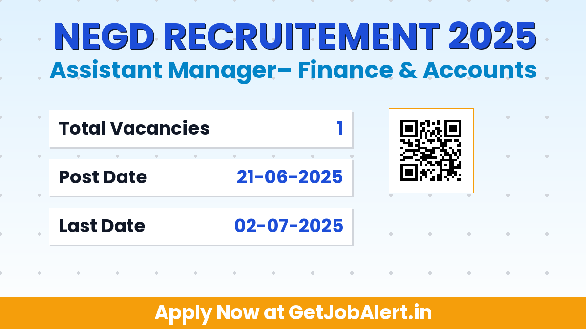 NeGD Assistant Manager Recruitment 2025 - Apply Online for 01 Posts