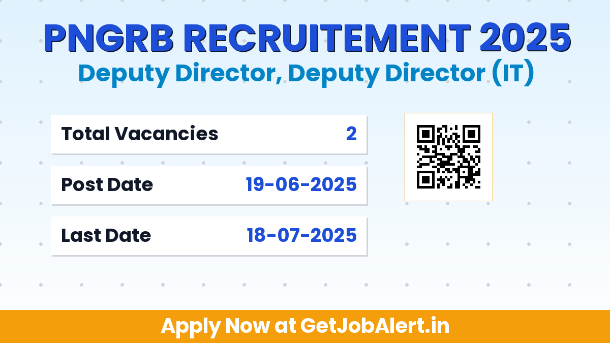 PNGRB Deputy Director Recruitment 2025 - Apply Offline for 02 Posts