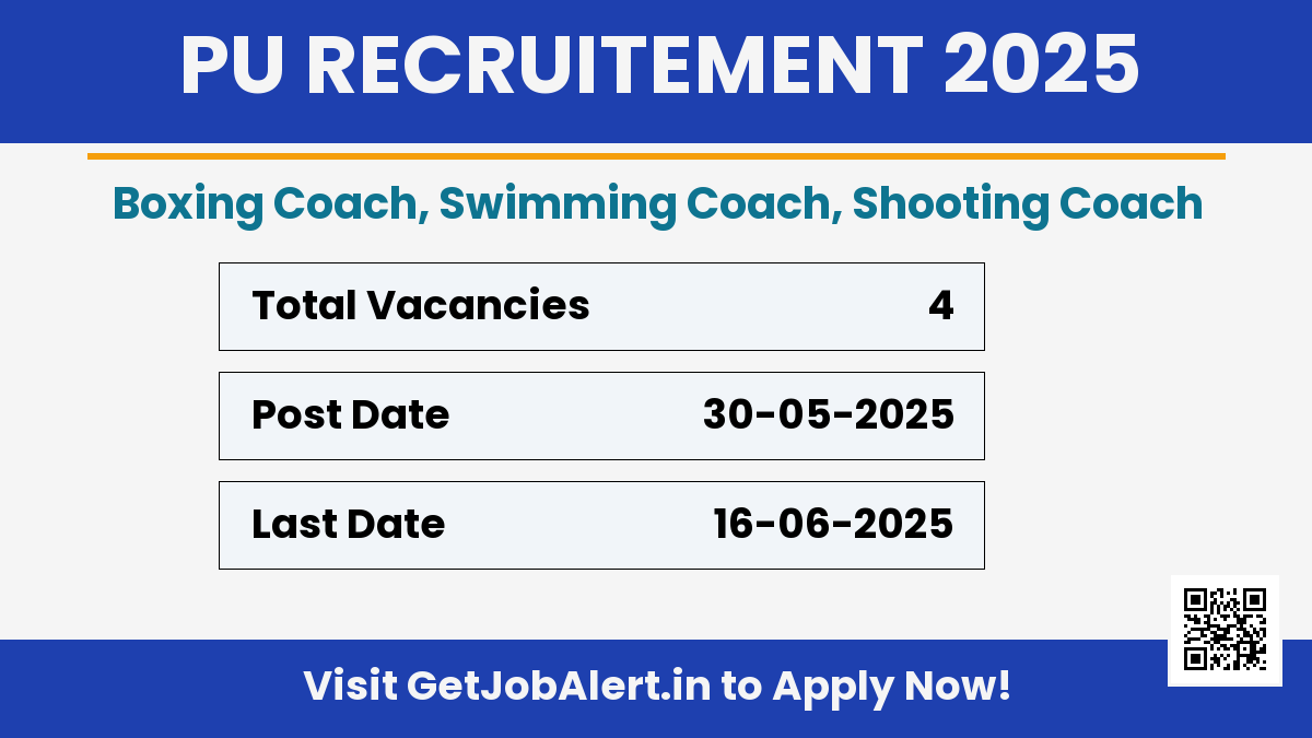 Panjab University Coach Recruitment 2025 - Apply Offline for 4 Posts