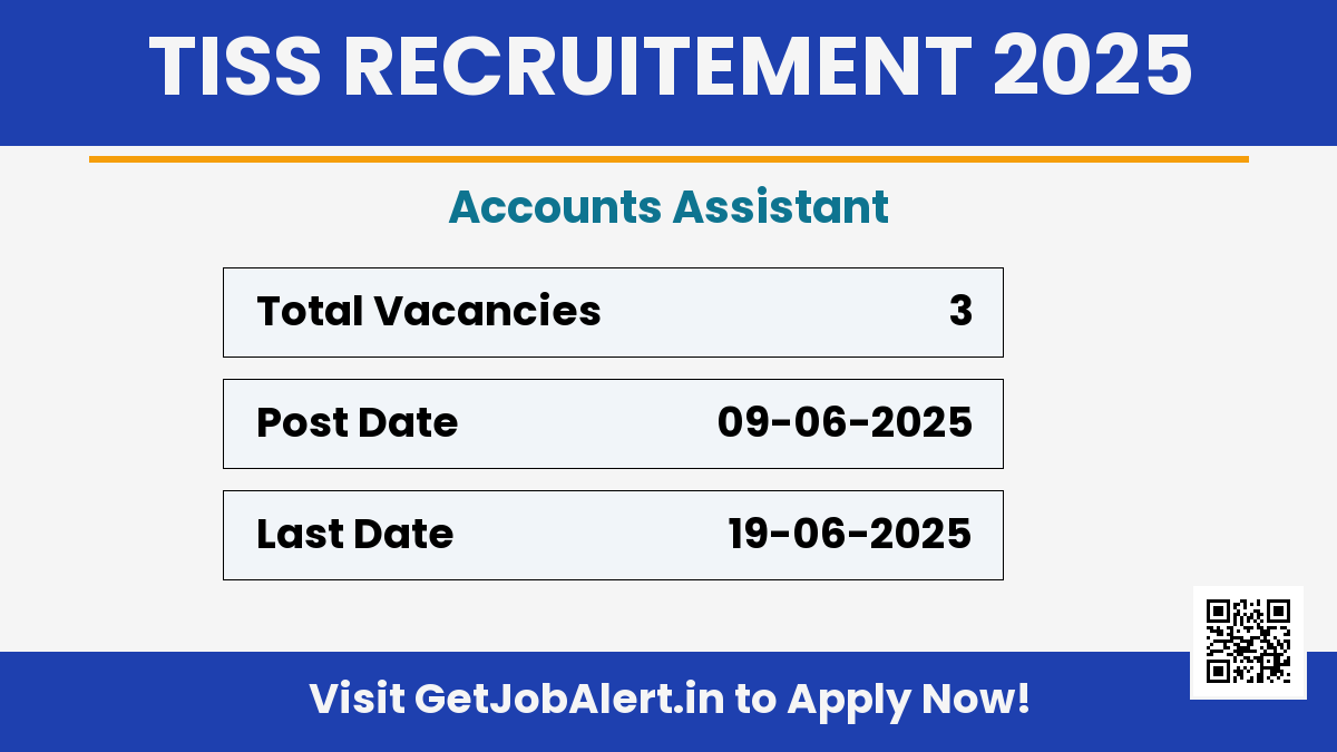 TISS Accounts Assistant Recruitment 2025 - Apply Online for 03 Posts