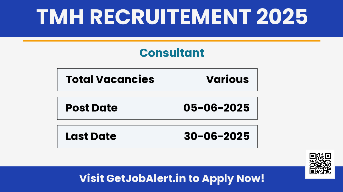 Tata Memorial Hospital Consultant Recruitment 2025 - Apply Offline