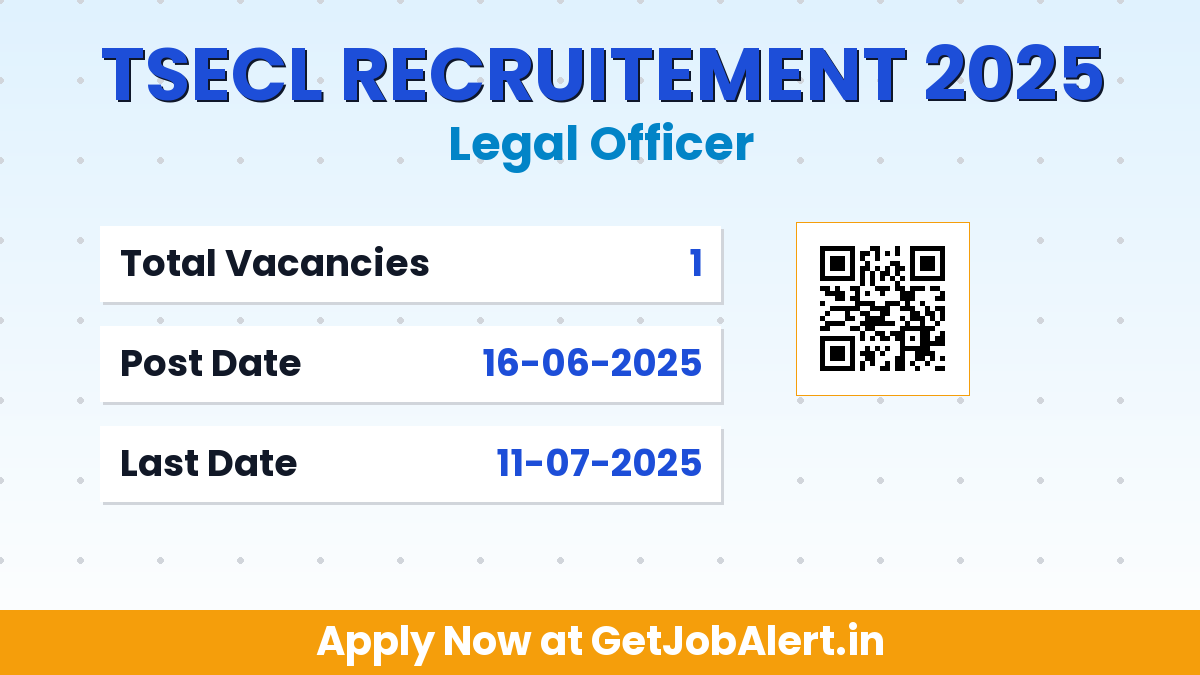 TSECL Legal Officer Recruitment 2025 - Apply Offline for 01 Posts
