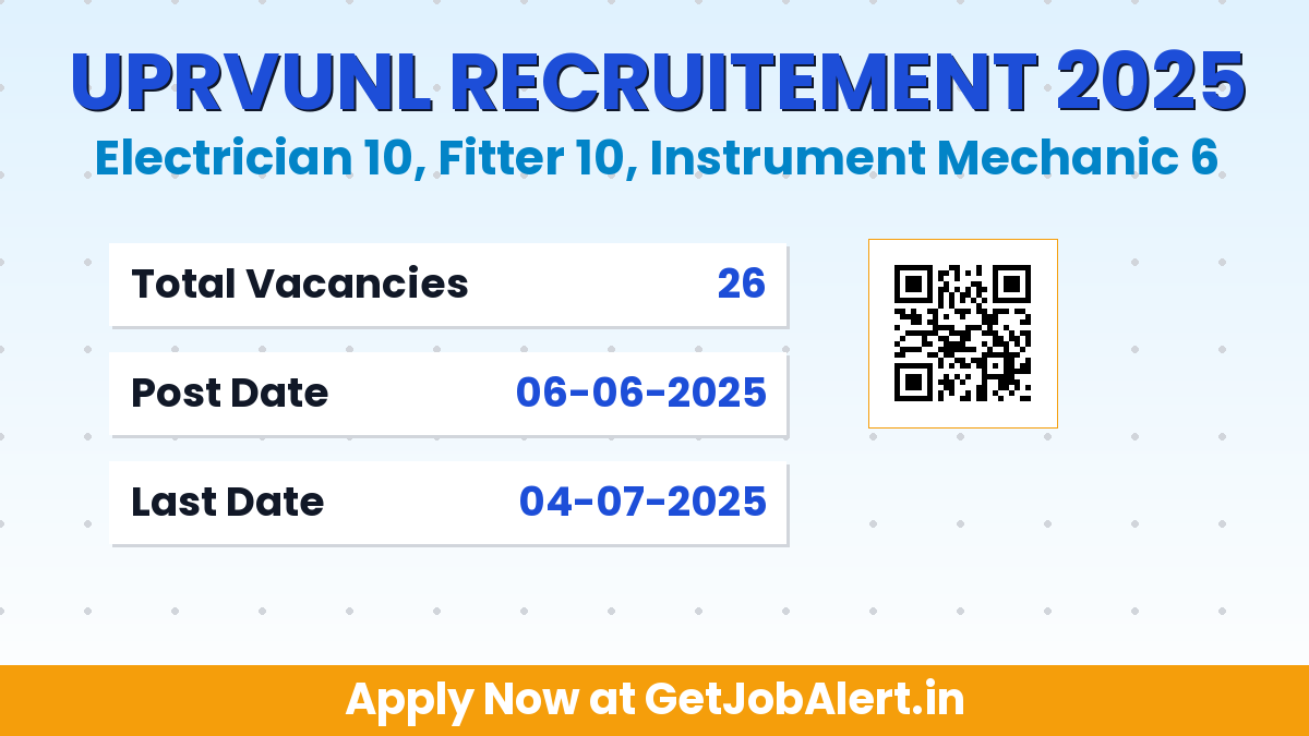 UPRVUNL Apprentice Recruitment 2025 - Apply Online for 26 Posts Before July 04