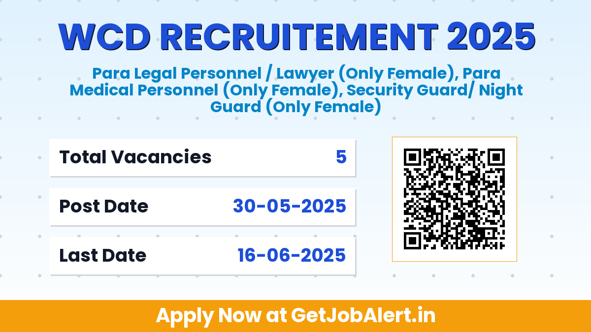 WCD Jashpur Recruitment 2025 - Apply Offline for 5 Para Legal Personnel, Para Medical, Security Guard