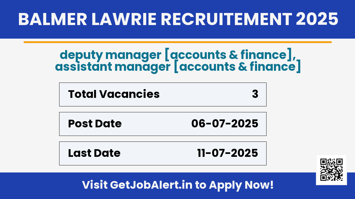 Balmer Lawrie Recruitment 2025 - Apply Offline for 03 Assistant Manager, More Posts
