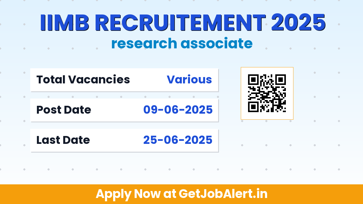 IIM Bangalore Research Associate Recruitment 2025 - Apply Online