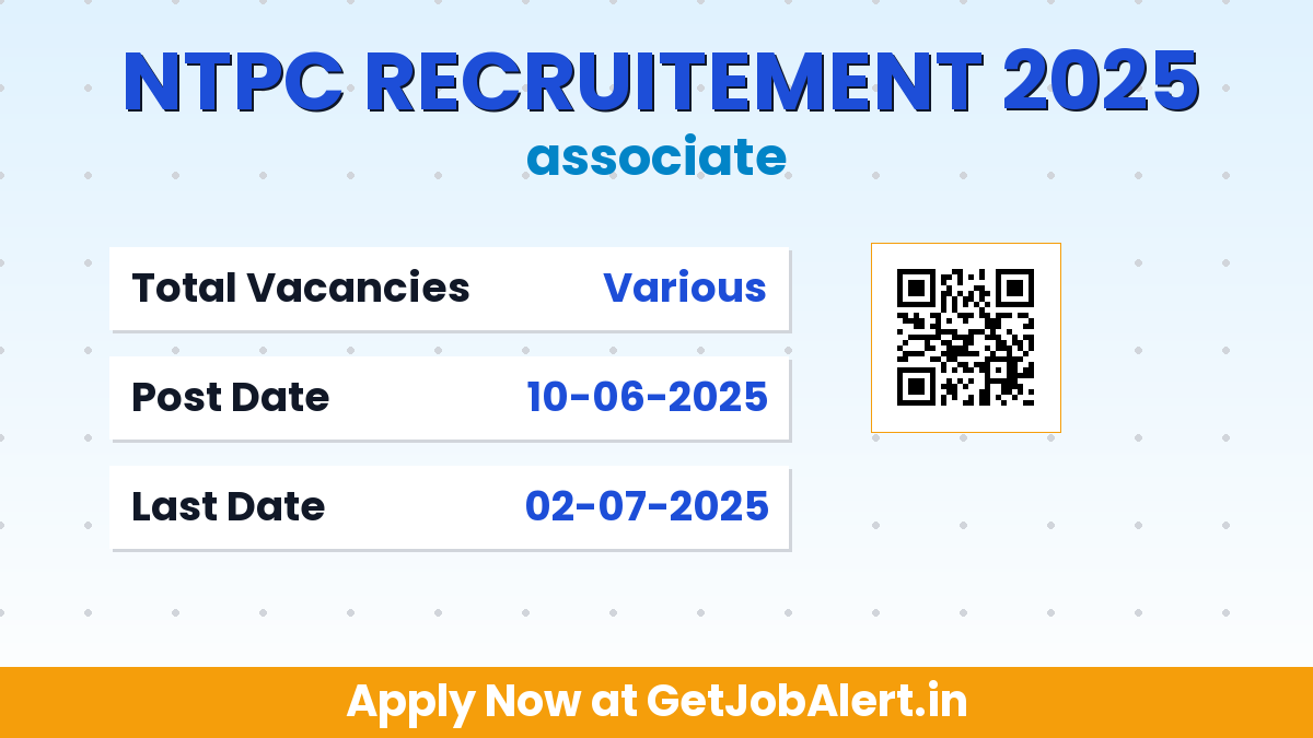 NTPC Associate Recruitment 2025 - Apply Online