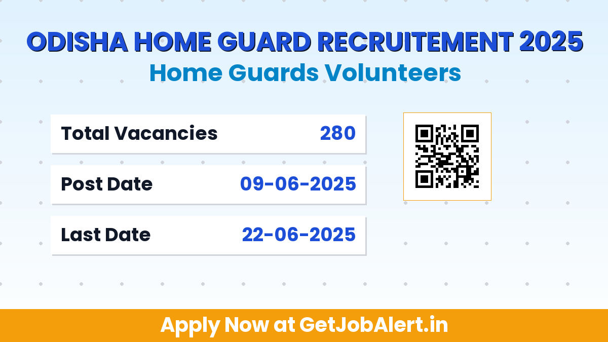 Odisha Home Guard Volunteers Recruitment 2025 - Apply Offline for 280 Posts