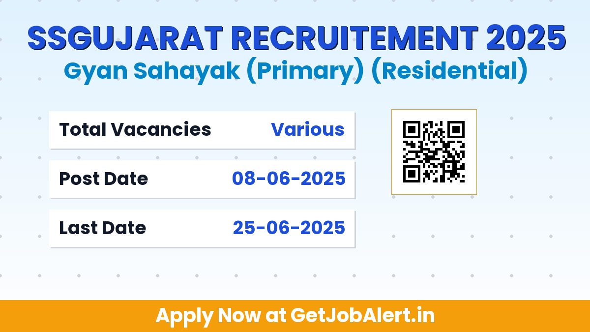 Samagra Shiksha Gujarat Gyan Sahayak Recruitment 2025 - Apply Online