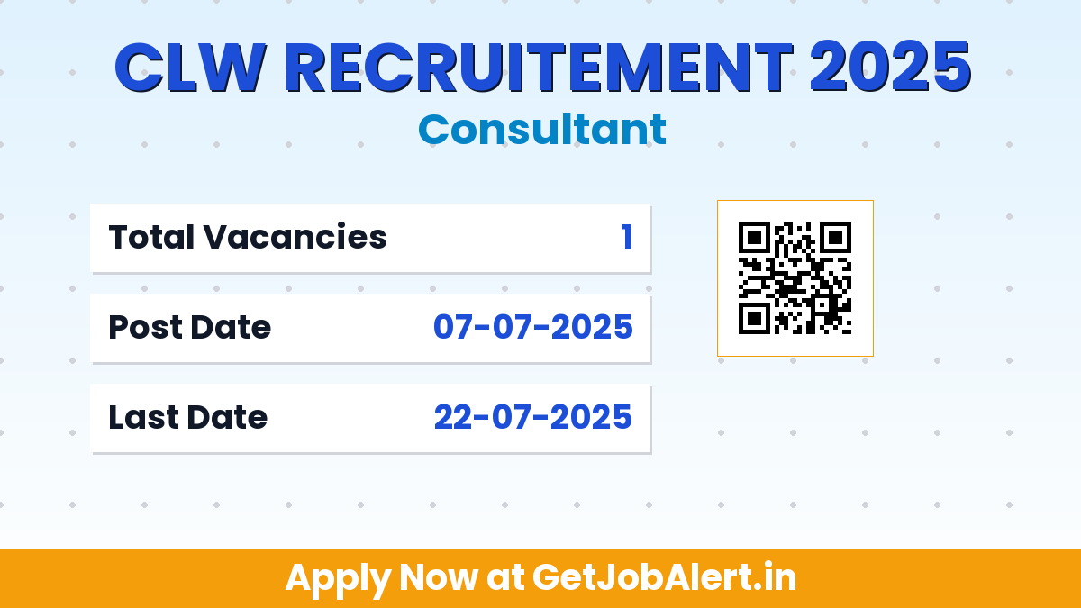 CLW Consultant Recruitment 2025 - Apply Offline for 01 Posts