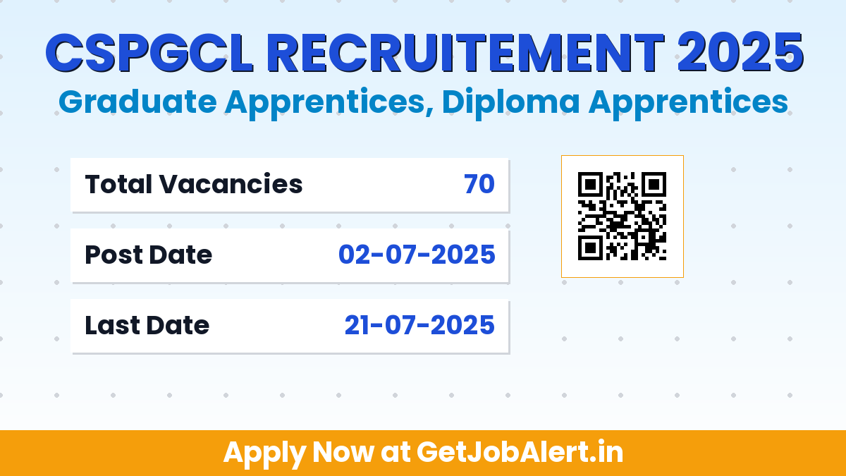 CSPGCL Apprentices Recruitment 2025 - Apply Offline for 70 Posts