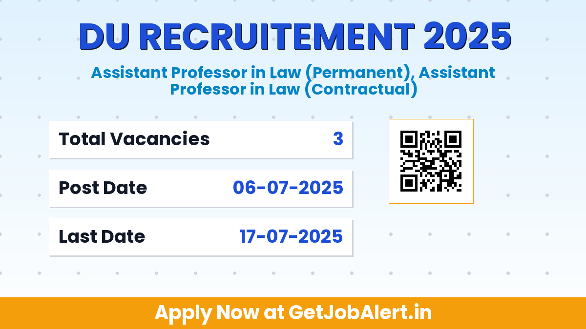Dibrugarh University Assistant Professor Recruitment 2025 - Apply Offline for 03 Posts Before July 17