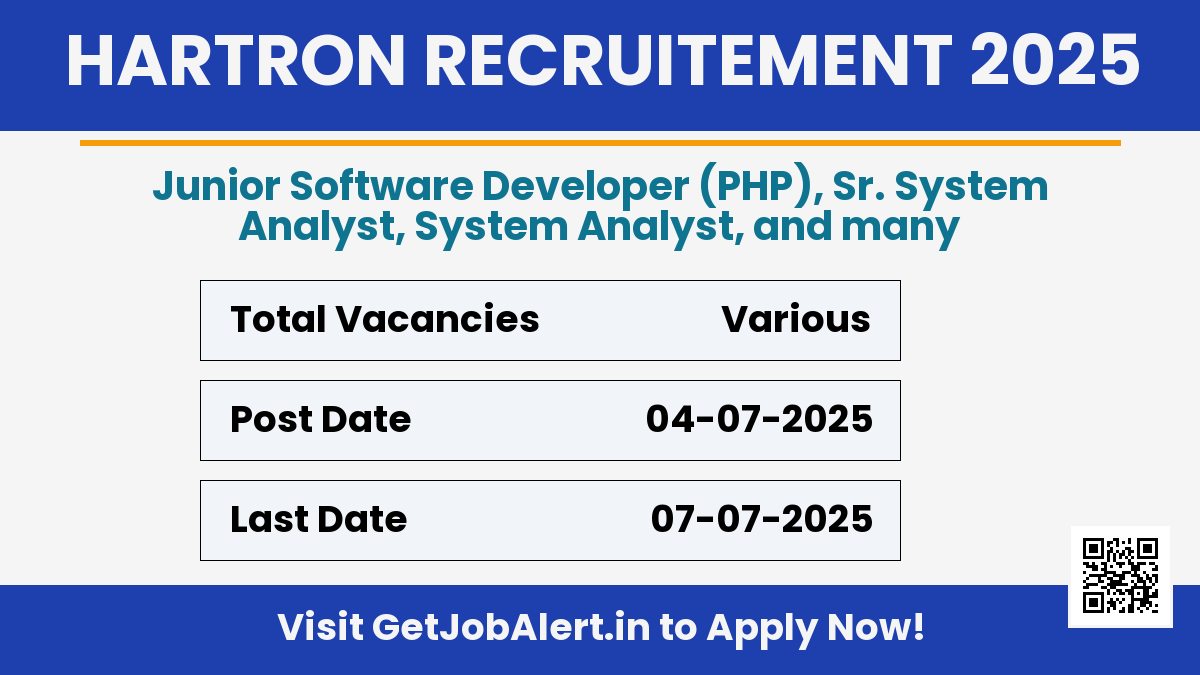 HARTRON IT Professionals Recruitment 2025 - Apply Online