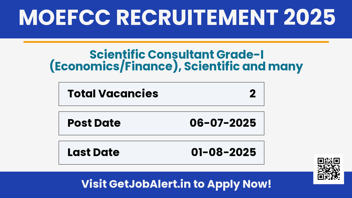 MoEFCC Scientific Consultant Recruitment 2025 - Apply Offline for 02 Posts Before August 01