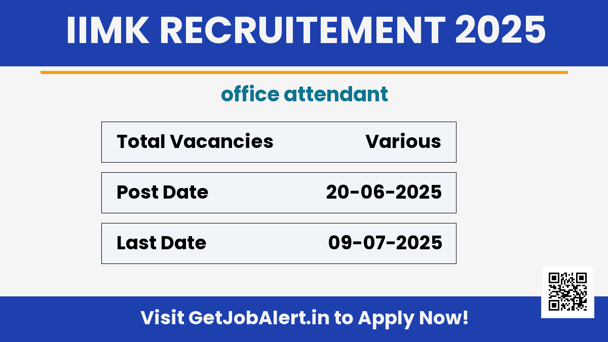 IIM Kozhikode Office Attendant Recruitment 2025 - Apply Online